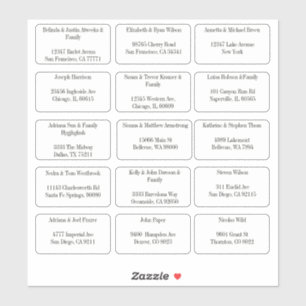 15 Eenvoudige individuele gastnaam Adres Sticker