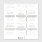15 Eenvoudige individuele gastnaam Adres Sticker (Vel)