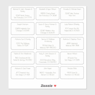 15 Eenvoudige individuele gastnaam Adres Sticker