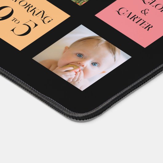 15 foto, 6 kleurenblok op zwart bureaumat (Hoek)