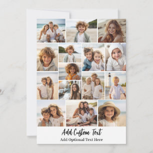 15 Foto Collage - Aangepaste Tekst - Zwart en Wit Feestdagenkaart