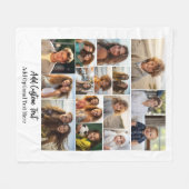 15 foto collage - Aangepaste tekst - Zwart en wit Fleece Deken (Voorkant (Horizontaal))