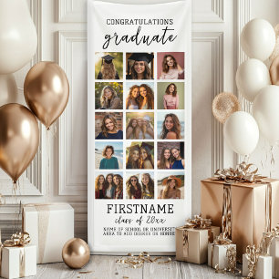 15 Foto Collage Afstuderen Modern Minimaal Wit Spandoek