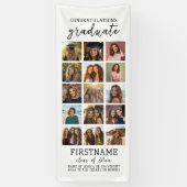 15 Foto Collage Afstuderen Modern Minimal White Spandoek (Verticaal)