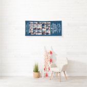 15 Foto Collage Blue/White Welkom op ons huwelijk Spandoek (Insitu)
