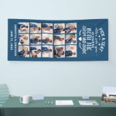 15 Foto Collage Blue/White Welkom op ons huwelijk Spandoek (Beurs)