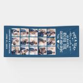 15 Foto Collage Blue/White Welkom op ons huwelijk Spandoek (Horizontaal)