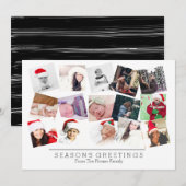 15 Foto: Collage Kerstzwart White Feestdagenkaart (Voorkant / Achterkant)