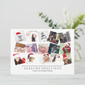 15 Foto: Collage Kerstzwart White Feestdagenkaart (Staand voorkant)