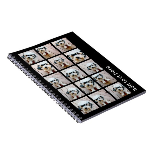 15 Foto collage met san serif tekst - zwart wit Notitieboek (Rechterzijde)