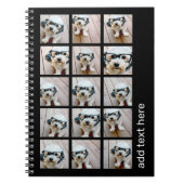 15 Foto collage met san serif tekst - zwart wit Notitieboek (Voorkant)