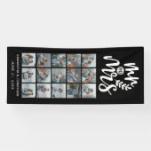 15 Foto Collage Mr & Mrs Welkom op ons huwelijk Spandoek (Horizontaal)