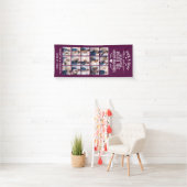 15 Foto Collage Plum/White Welkom op ons huwelijk Spandoek (Insitu)