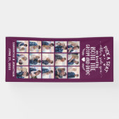 15 Foto Collage Plum/White Welkom op ons huwelijk Spandoek (Horizontaal)