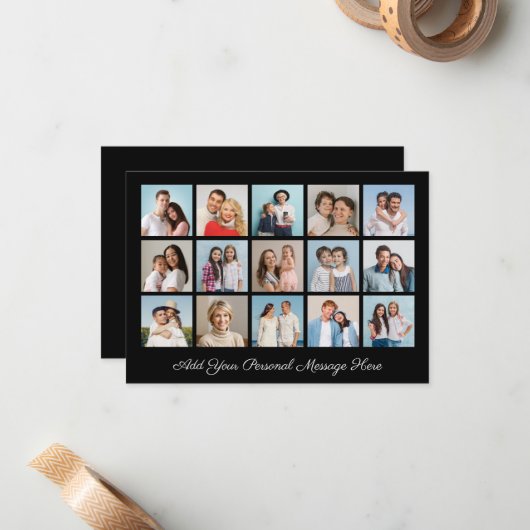 15 Foto Collage Voeg Je Eigen Groet Toe Notitiekaartje (Voorkant / Achterkant in situ)