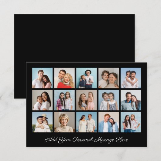 15 Foto Collage Voeg Je Eigen Groet Toe Notitiekaartje (Voorkant / Achterkant)