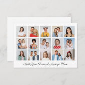 15 Foto Collage Voeg Je Eigen Groet Toe Notitiekaartje (Voorkant / Achterkant)