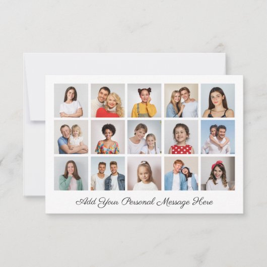 15 Foto Collage Voeg Uw Eigen Groet Toe Notitiekaartje (Voorkant)