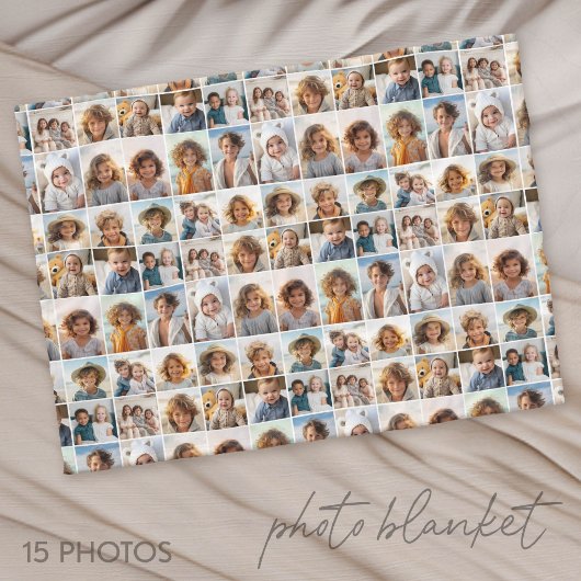 15 foto-collageraster - patroon overal fleece deken