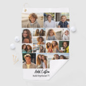 15 Fotocollage - Aangepaste tekst - Zwart-wit Golfhanddoek (Insitu)