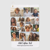 15 Fotocollage - Aangepaste tekst - Zwart-wit Golfhanddoek (Voorkant)