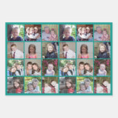 15 Fotocollage - Beste jaar ooit rood groen Blauwg Inpakpapier Vel (Voorkant 3)