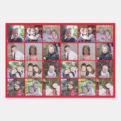 15 Fotocollage - Beste jaar ooit rood groen Blauwg Inpakpapier Vel (Voorkant)