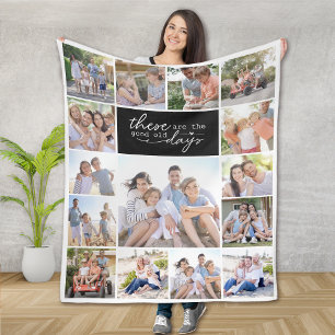 15 Fotocollage Dit zijn goede oude dagen Fleece Deken