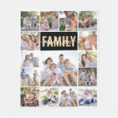 15 Fotocollage familienaam Monogram Fleece Deken (Voorkant)
