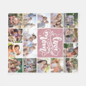 15 Fotocollage Love You Mom Pink Fleece Deken (Voorkant (Horizontaal))