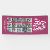 15 Fotocollage Pink & White Mr & Mrs Wedding Spandoek (Horizontaal)