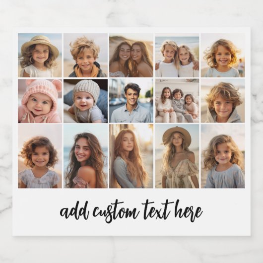 15 Fotocollage Raster - Script Text - zwart wit Bier Etiket (Enkel label)