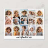 15 Fotocollage Raster - Script Text - zwart wit Briefkaart (Voorkant)