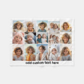 15 Fotocollage Raster - Script Text - zwart wit Fleece Deken (Voorkant (Horizontaal))