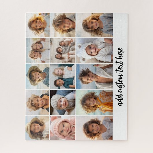 15 Fotocollage Raster - Script Text - zwart wit Legpuzzel (Verticaal)