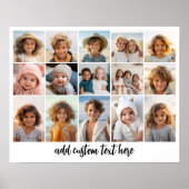 15 Fotocollage Raster - Script Text - zwart wit Poster (Voorkant)