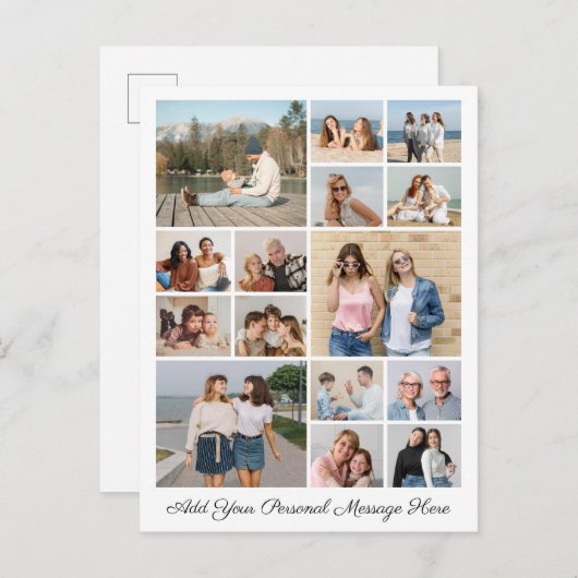 15 Fotocollage Voeg uw eigen groet toe Briefkaart (Voorkant / Achterkant)