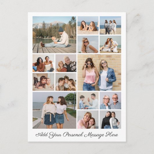 15 Fotocollage Voeg uw eigen groet toe Briefkaart (Voorkant)