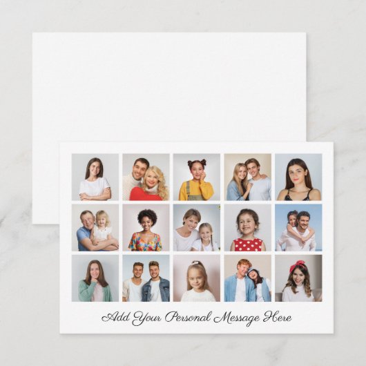 15 Fotocollage Voeg uw eigen groet toe Notitiekaartje (Voorkant / Achterkant)