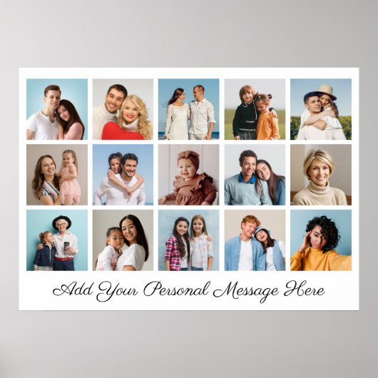 15 Fotocollage Voeg uw eigen groet toe Poster (Voorkant)