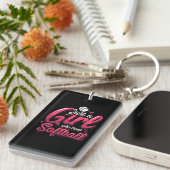 15.Gewoon een meisje dat van Softball houdt Sleutelhanger (Voorkant Rechts)