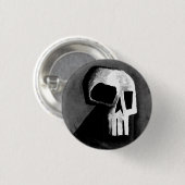 15-grijs schedel ronde button 3,2 cm (Voorkant /achterkant)