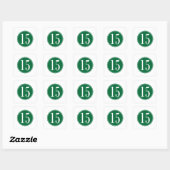 #15 Groene cirkel Vierkante Sticker (Vel)