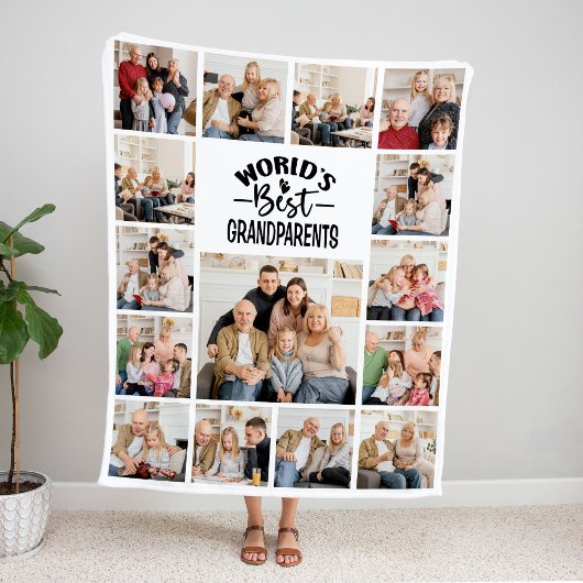 15 Image World's Best Grandparents Fleece Blanket Deken