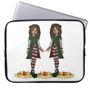 15-inch hoes voor kerstlaptop uit neopreen, Elf