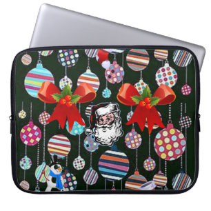 15-inch hoes voor kerstlaptop uit neopreen, Santa