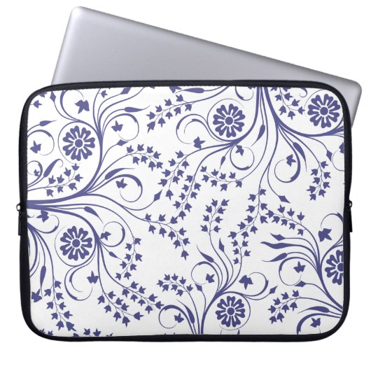 15-Inch Laptop Sleeve – Floral & Gradient Grain (Voorkant)
