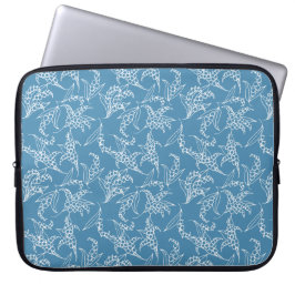 15-inch laptophoes: Lilies-of-the-Valley, blauw Laptop Sleeve