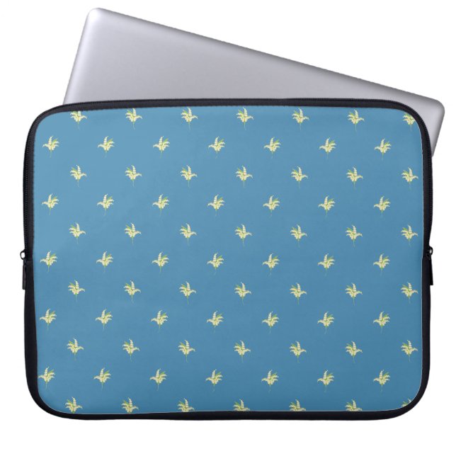 15-inch laptophoes: Lilies van de vallei, blauw Laptop Sleeve (Voorkant)
