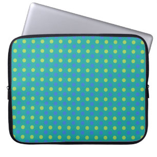 15-inch laptoptas: groen stippenpatroon laptop sleeve